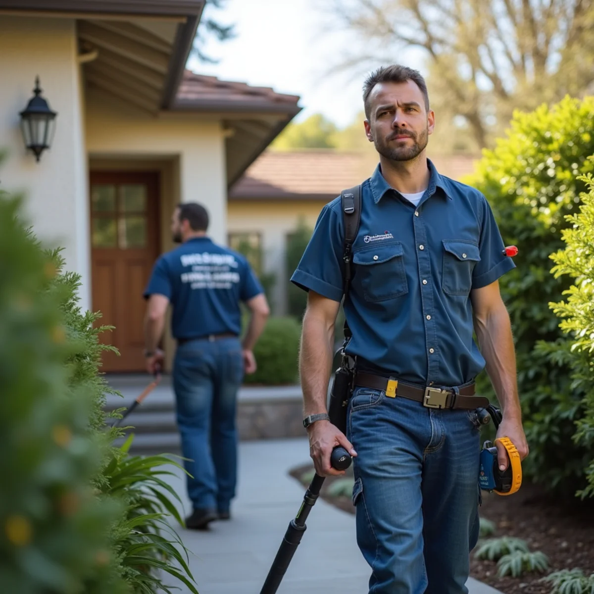 Water damage restoration technician working at a home in Albany, CA