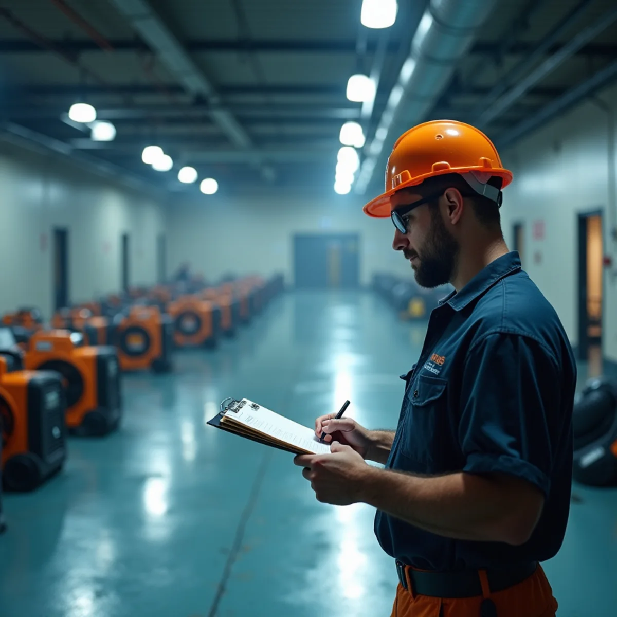 Commercial Water Damage Restoration process — technicians using professional equipment at an Oakland property