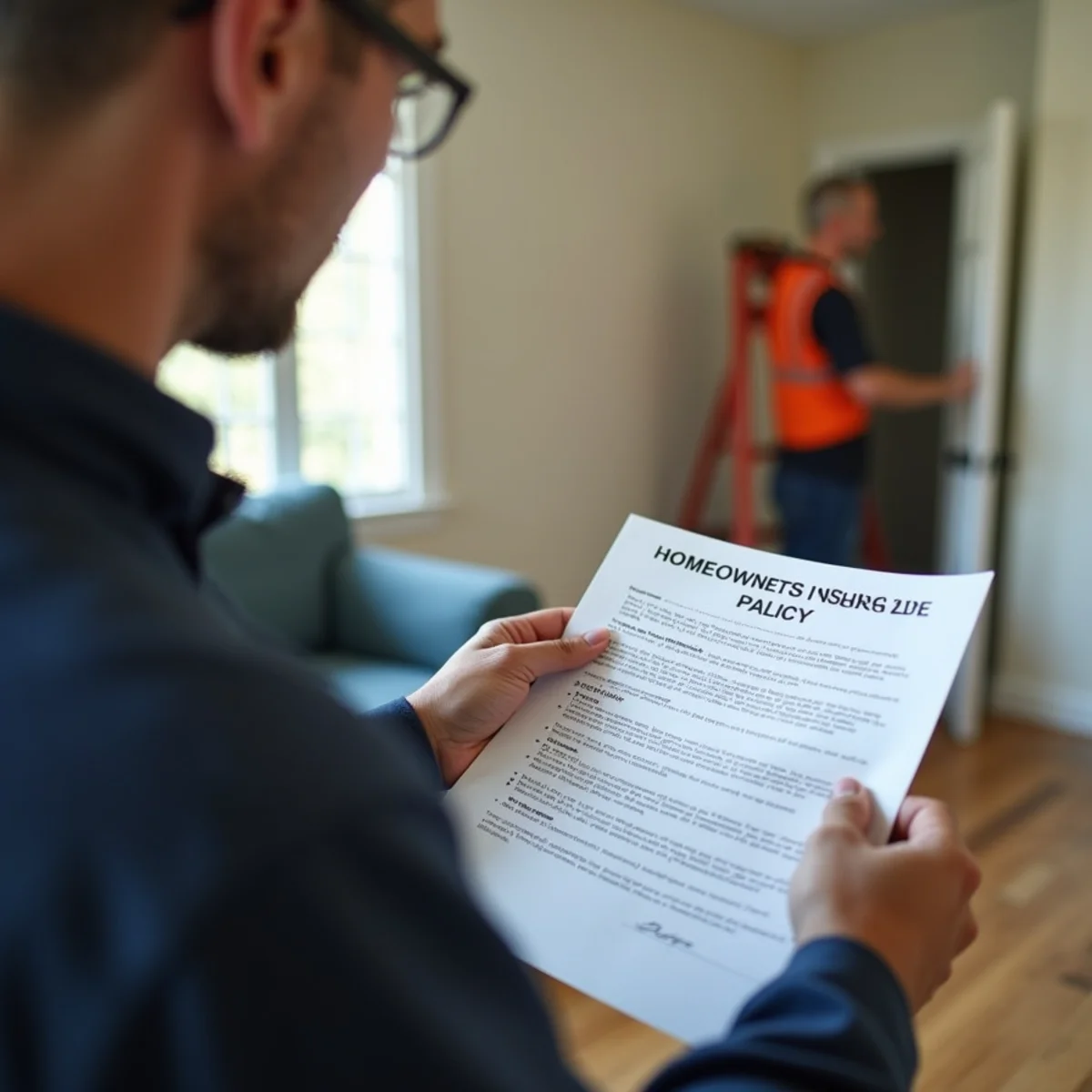 Oakland homeowner reviewing a homeowners insurance policy after water damage