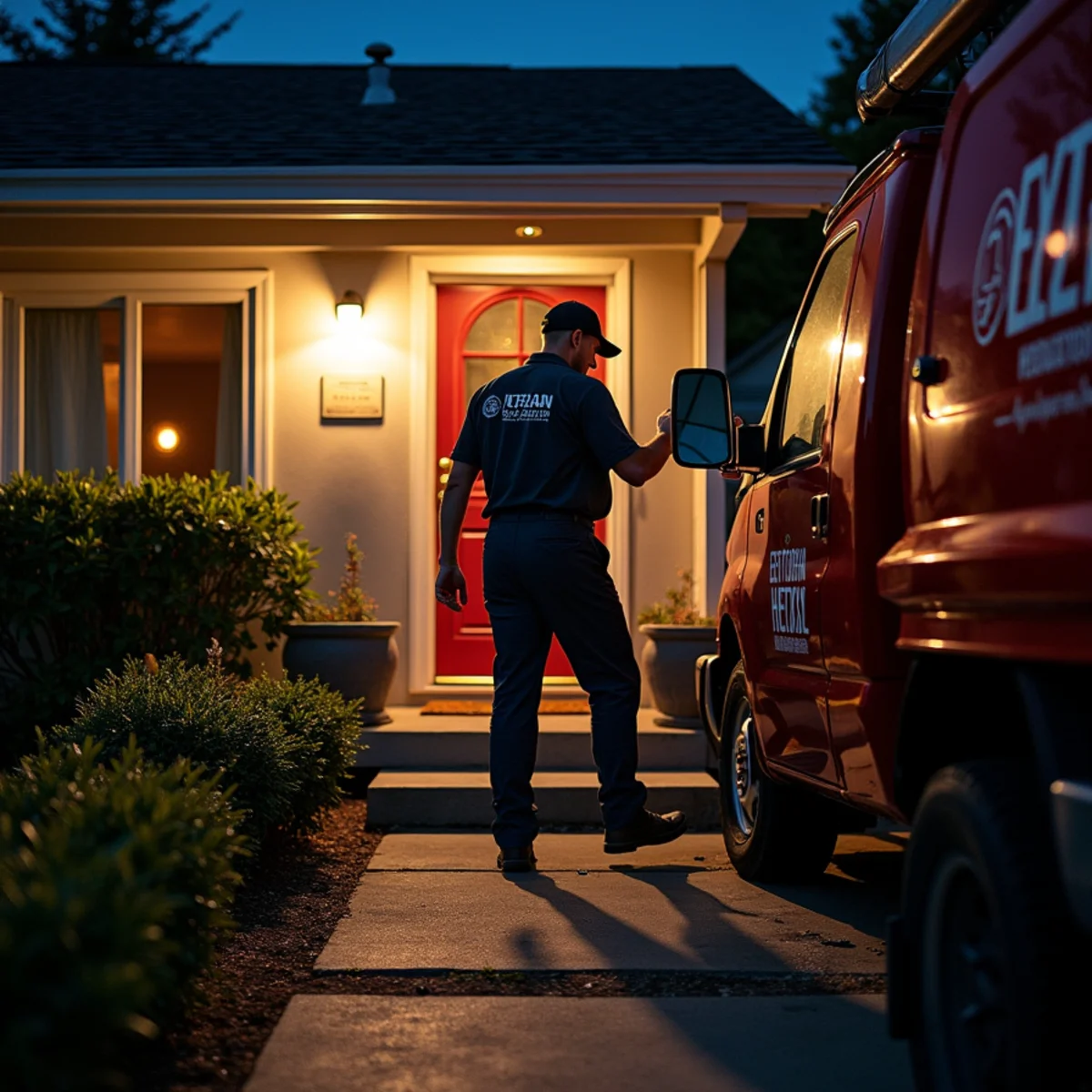 Emergency Water Extraction in progress at an Oakland property — technicians at work
