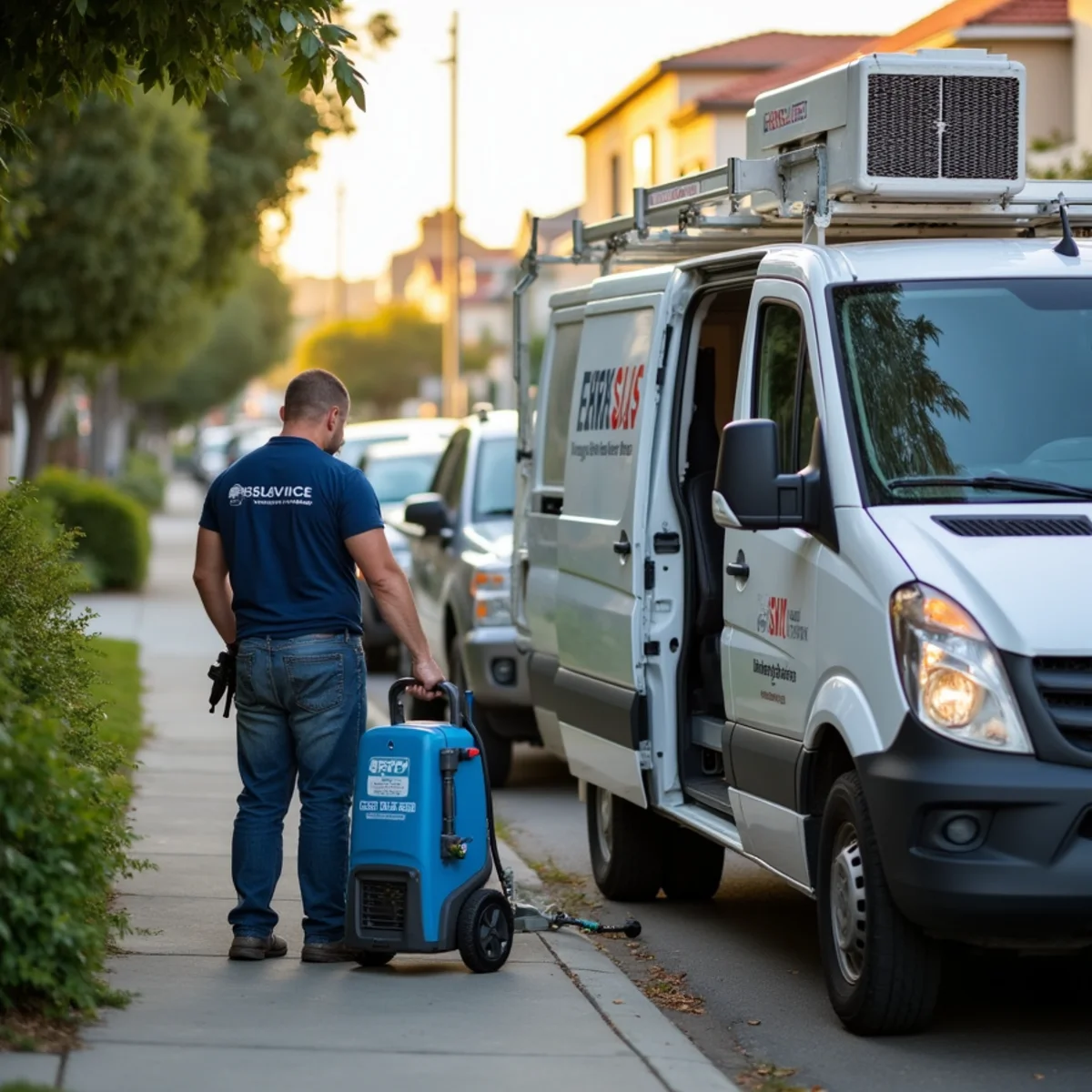 Water damage restoration crew responding to a home in Emeryville