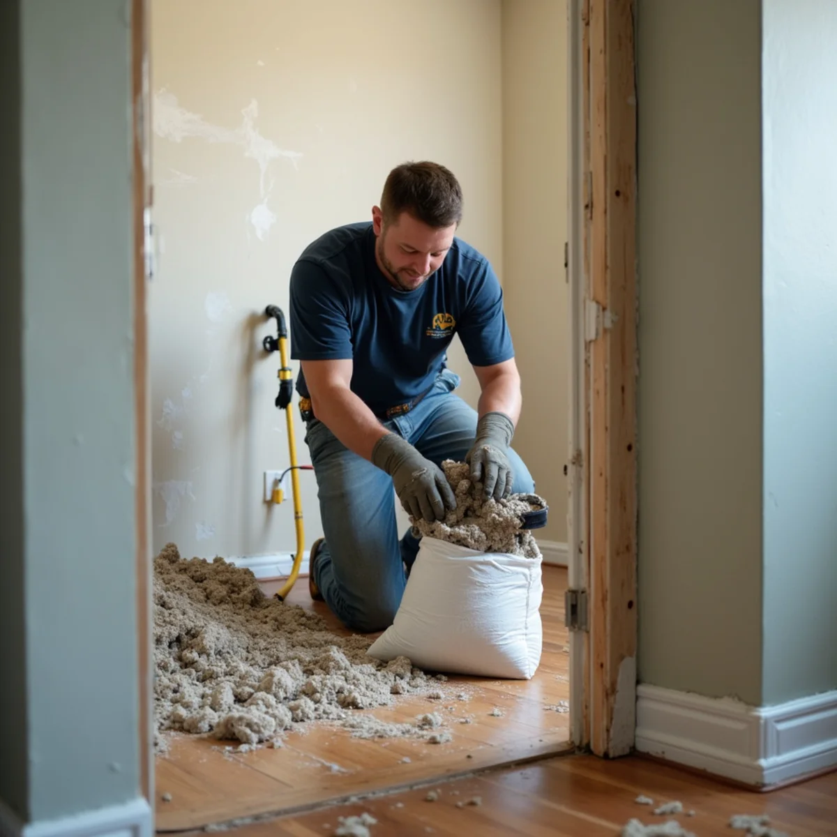 Flood Damage Restoration process — technicians using professional equipment at an Oakland property