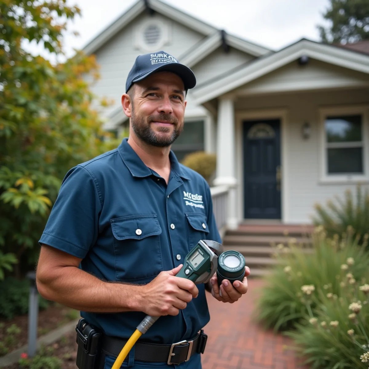 Water damage restoration technician working at a home in Fruitvale, Oakland
