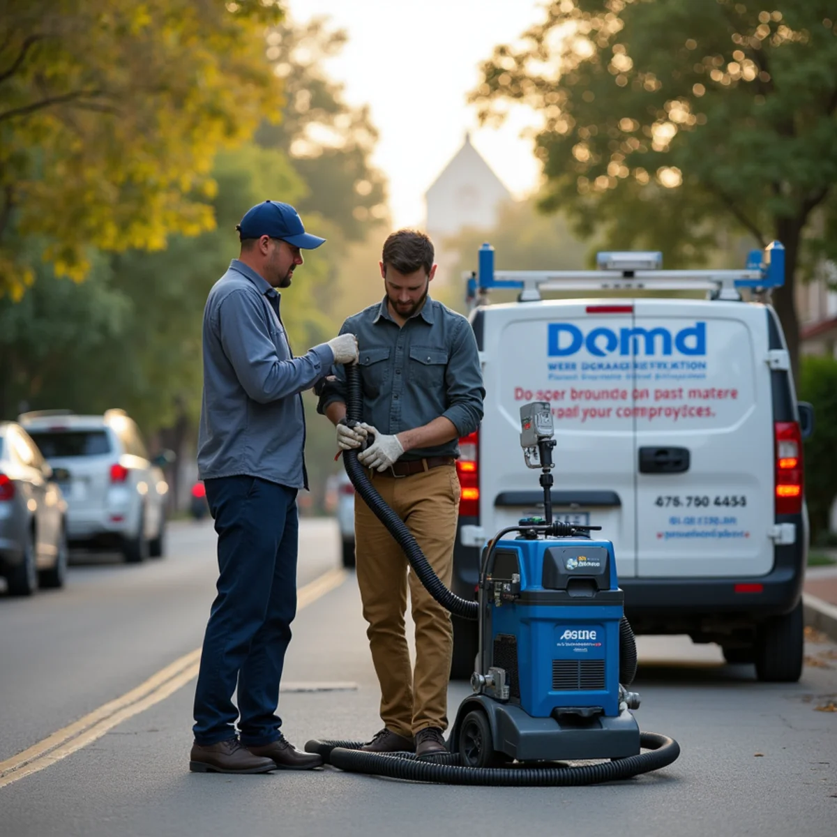 Water damage restoration crew responding to a home in Grand Lake