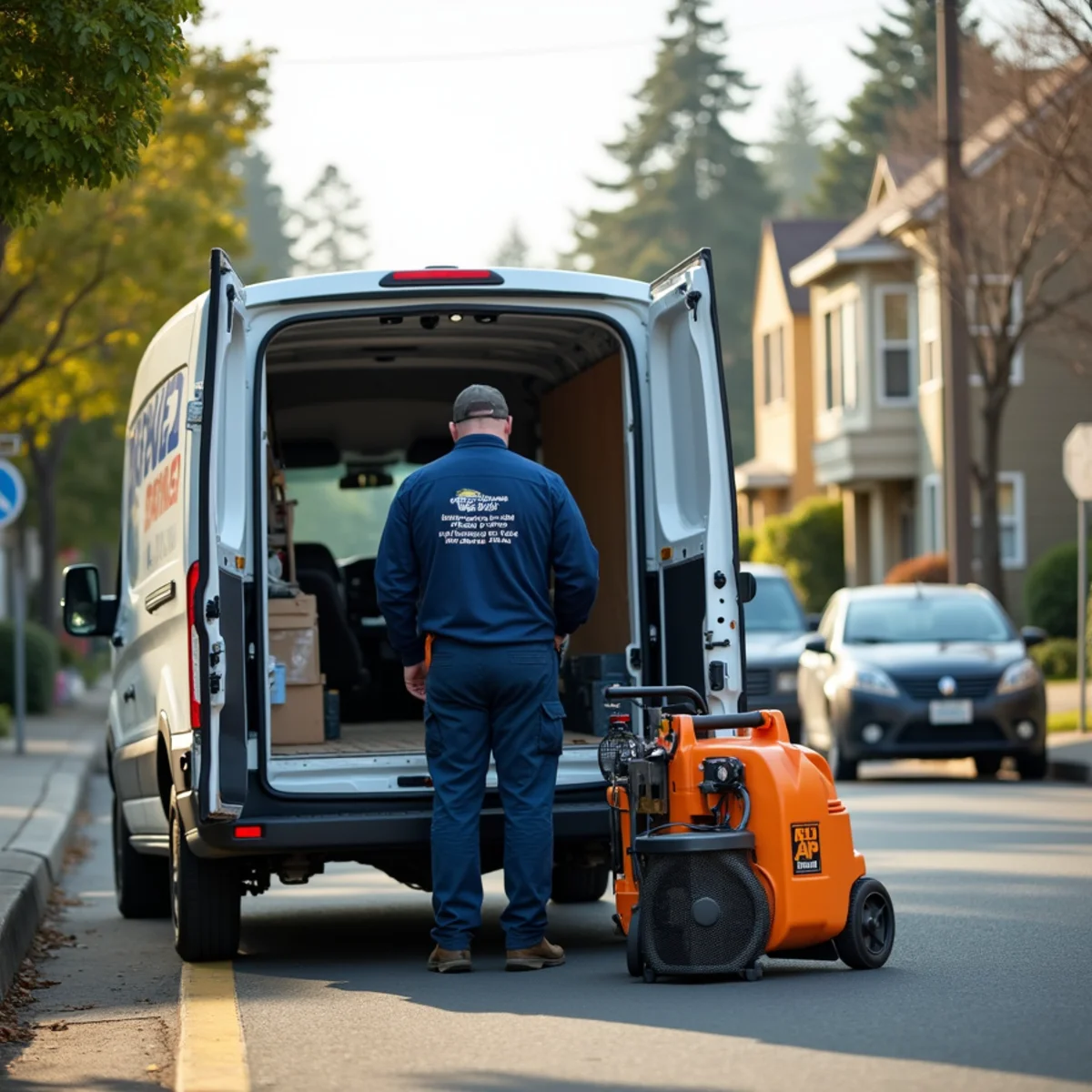 Water damage restoration crew responding to a home in Lake Merritt
