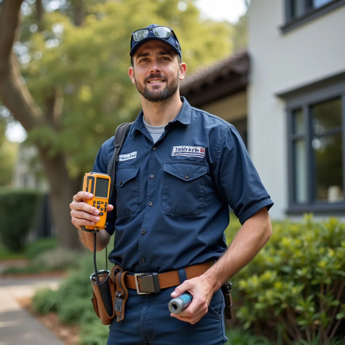 Water damage restoration technician working at a home in the Lake Merritt area of Oakland