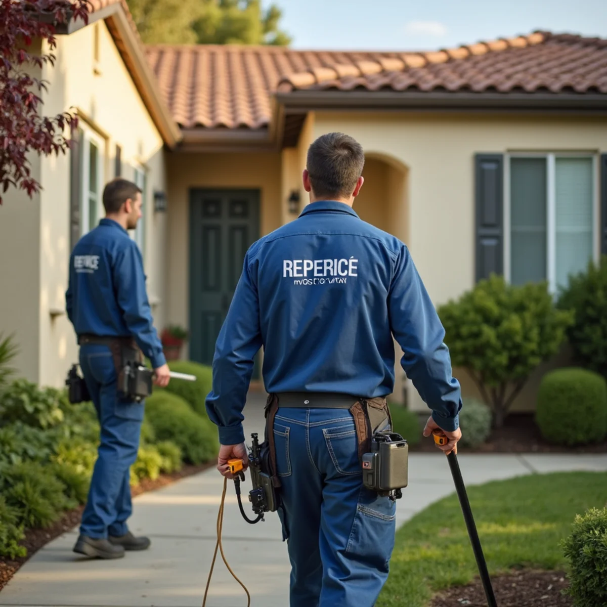 Water damage restoration technician working at a home in Martinez, CA