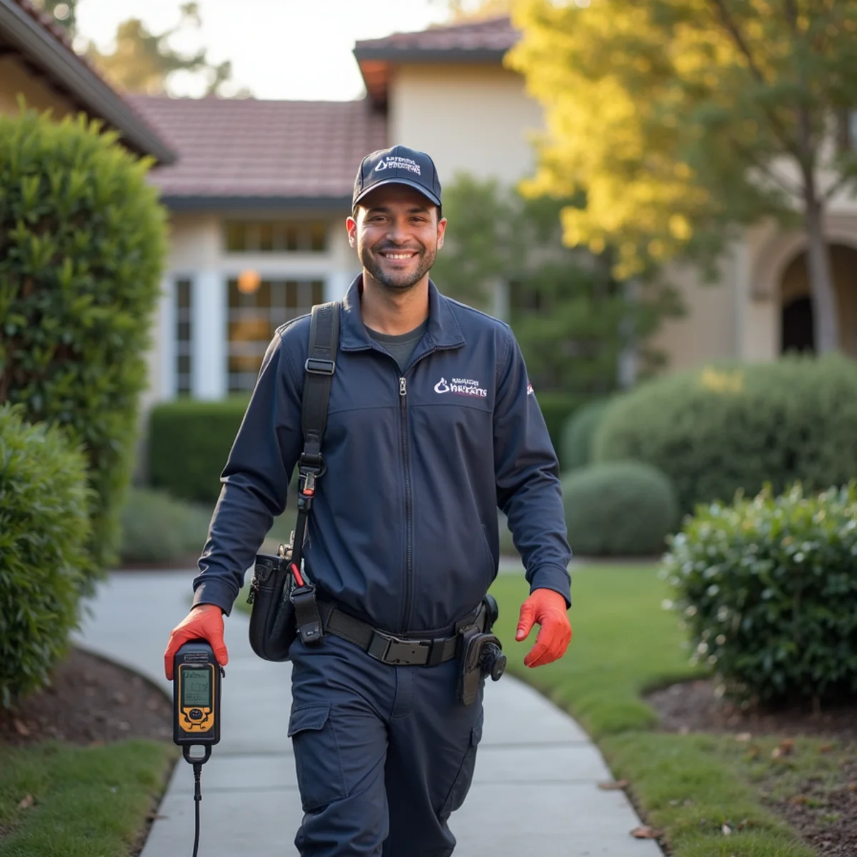 Water damage restoration technician working at a home in Moraga, CA