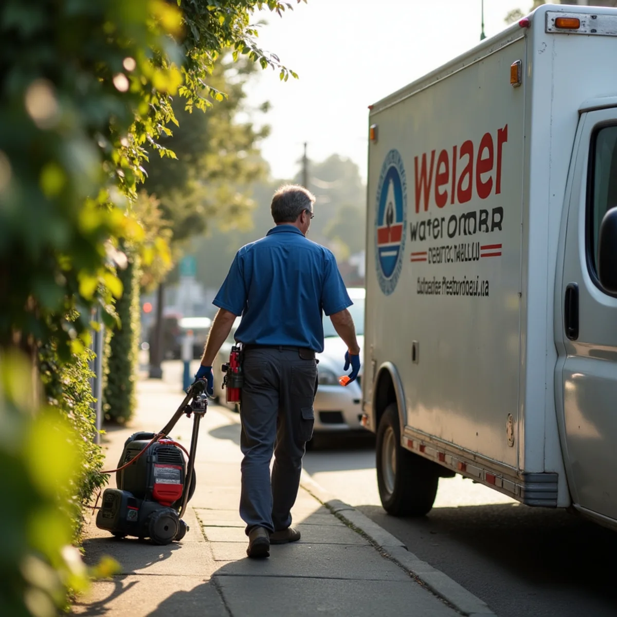 Water damage restoration crew responding to a home in Oakland