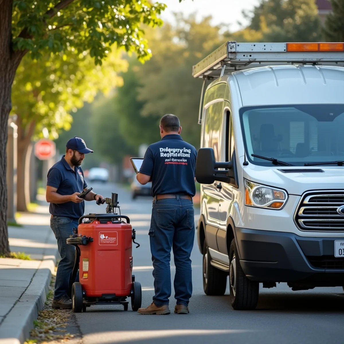 Water damage restoration crew responding to a home in Pleasanton