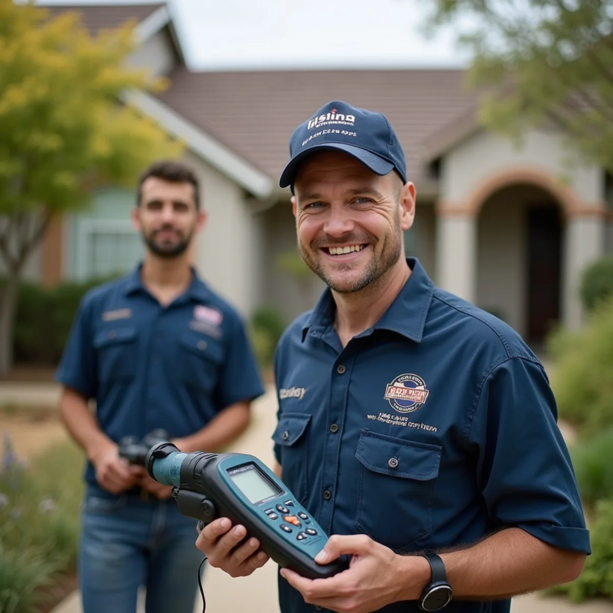 Water damage restoration technician working at a home in San Pablo, CA