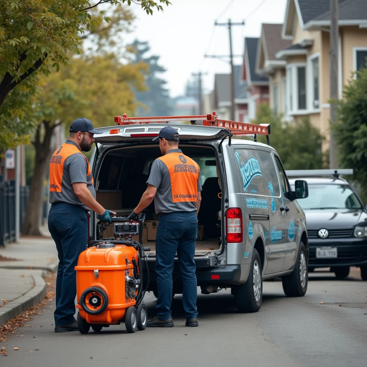 Water damage restoration crew responding to a home in West Oakland