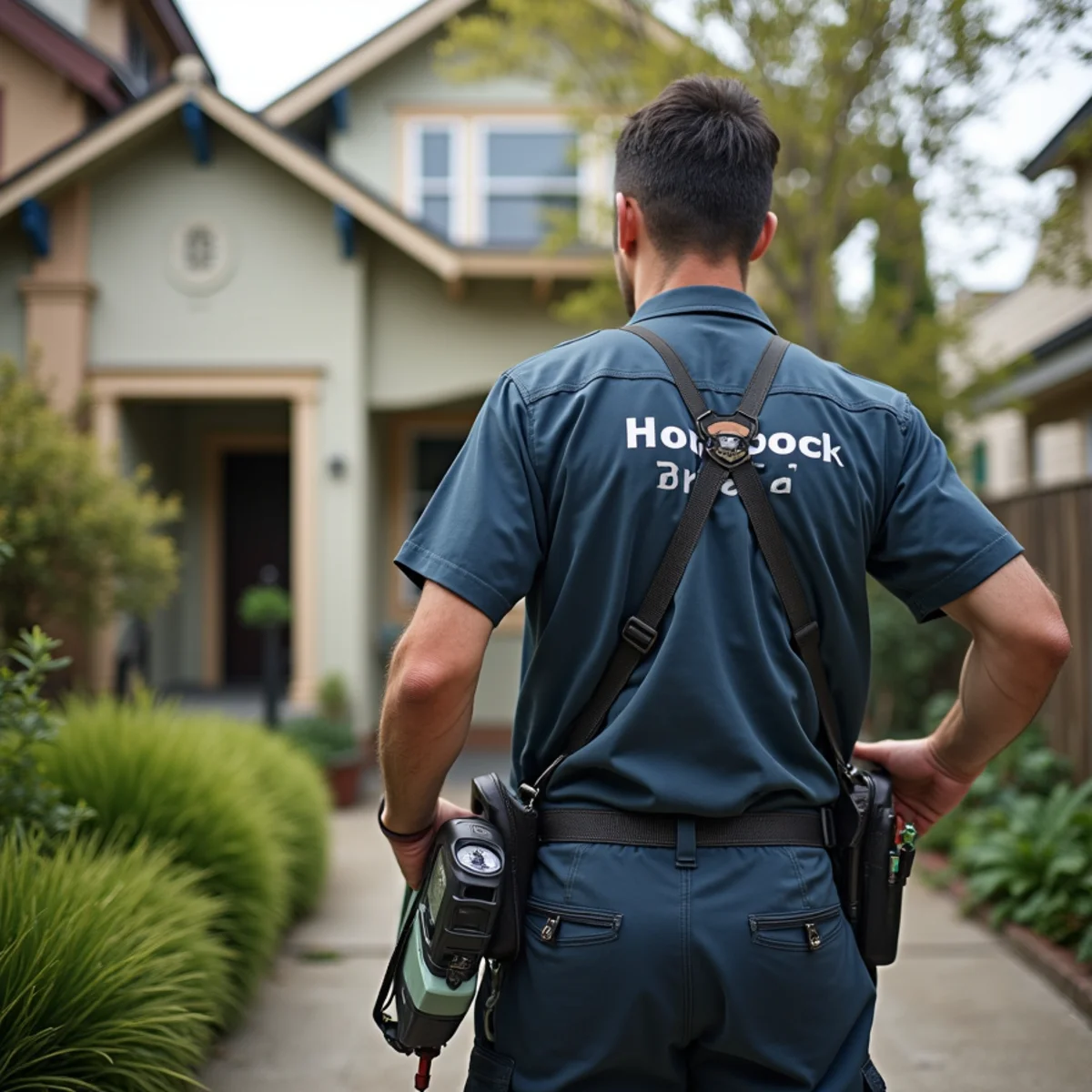 Water damage restoration technician working at a home in West Oakland